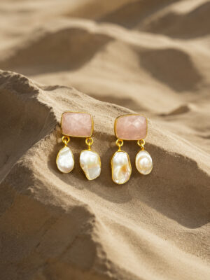 Desert Blush Baroque Drop Earrings